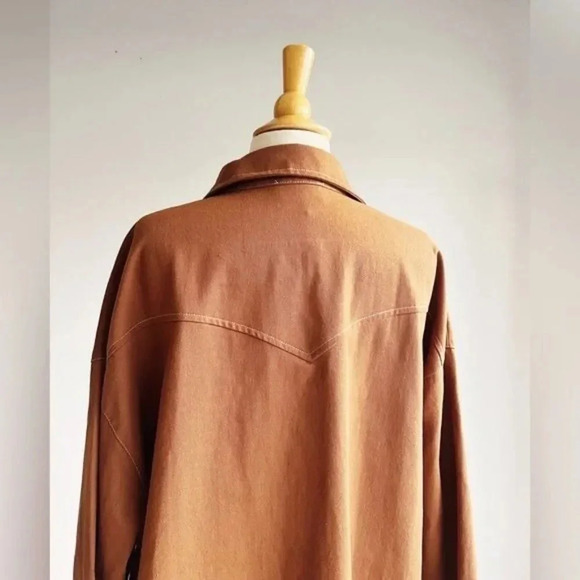 NWT KITTENISH | Oversized Brown Western Button Down Shacket | S - Picture 8 of 9